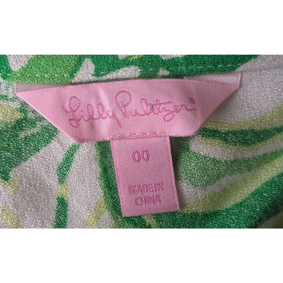 Lily Pulitzer Green Tropical Coastal Boho Leaf Print Tassel Ramona Crop Top 00 - Picture 9 of 11